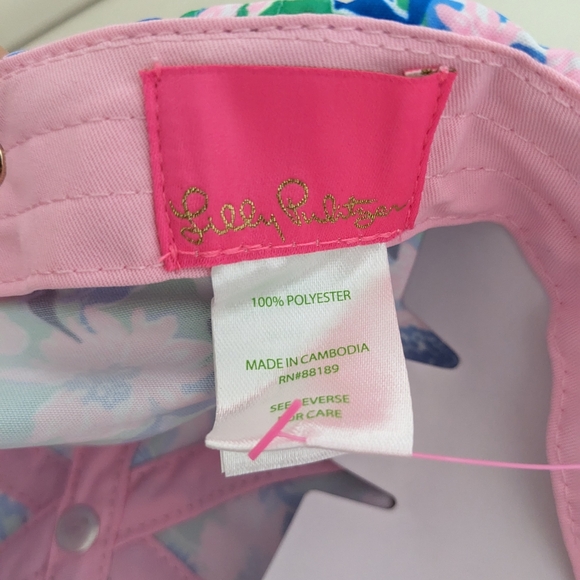 NWT! Lilly Pulitzer Run Around Hat In Spearmint Gold Till You Drop Accessoriesf - Picture 9 of 10